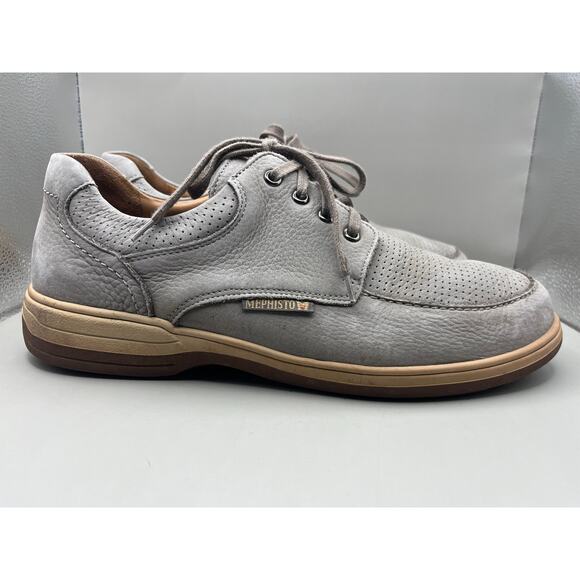 Mephisto Douk Pouf Lace up Leather Shoes Gray Men’s Size 9 USED - Picture 2 of 8
